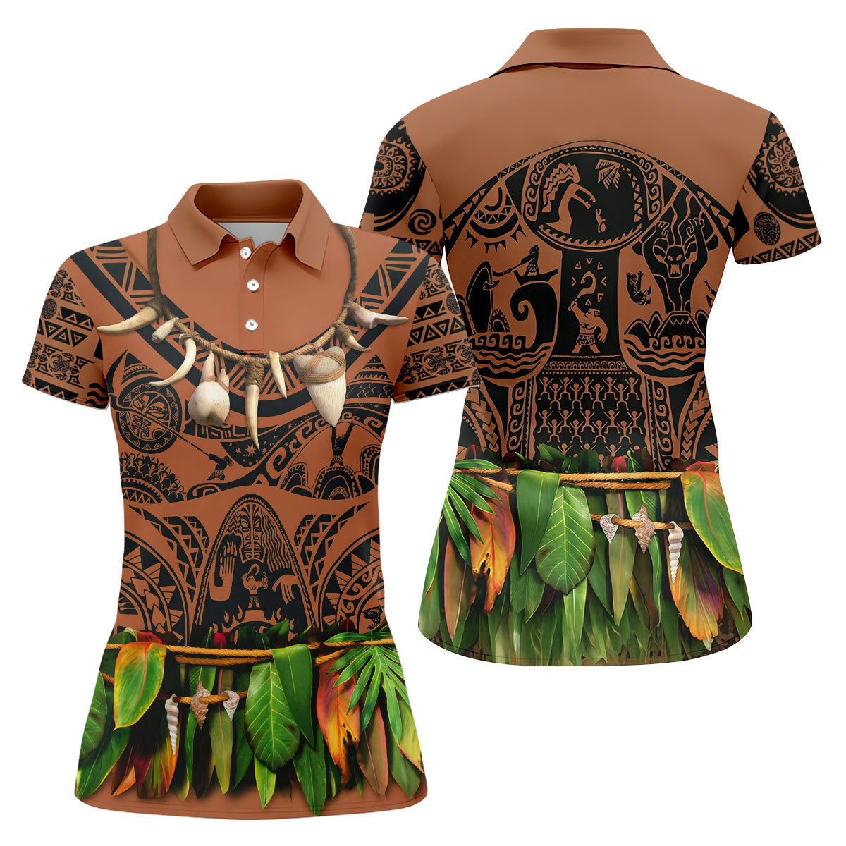 Cartoon Costume Hawaiian Golf Shirt, Fun Women's Golf Shirts, Ladies Golf Polos