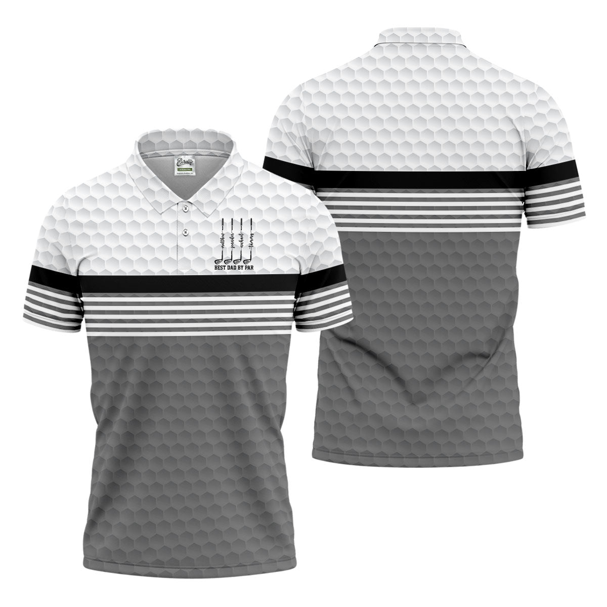 Best Dad By Par Golf Ball Pattern Father's Day Golf Shirt, Golf Gift For Dad, Polo Shirts For Men