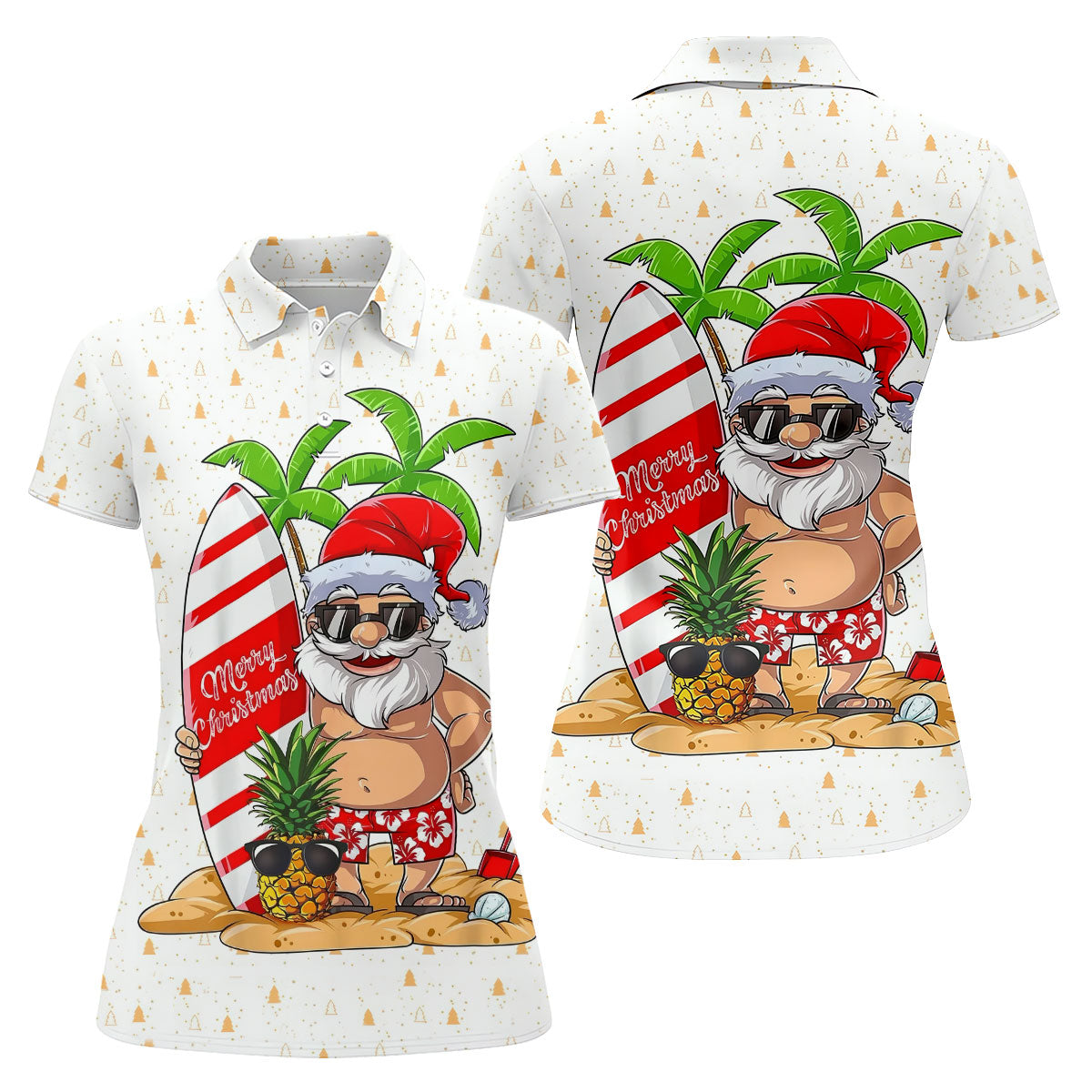 Women's Vacation Mode Santa Golf Shirt, Christmas Golf Shirt, Women’s Golf Apparel