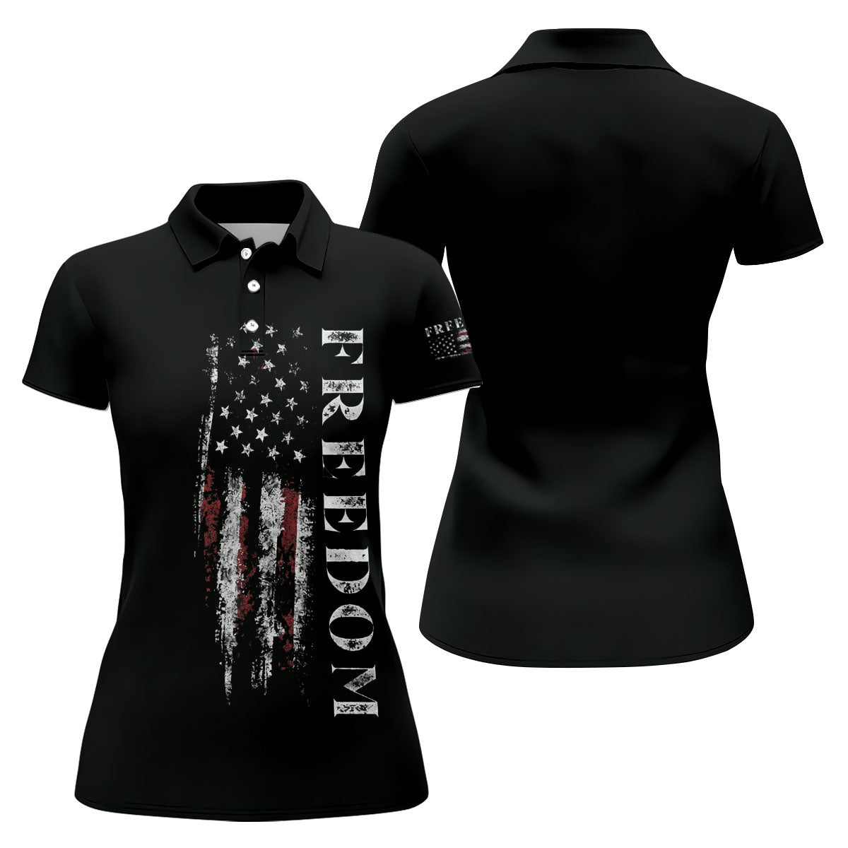 Freedom USA Distressed Flag US 250th Anniversary Golf Shirt, Patriotic Golf Shirt, Golf Shirts For Women