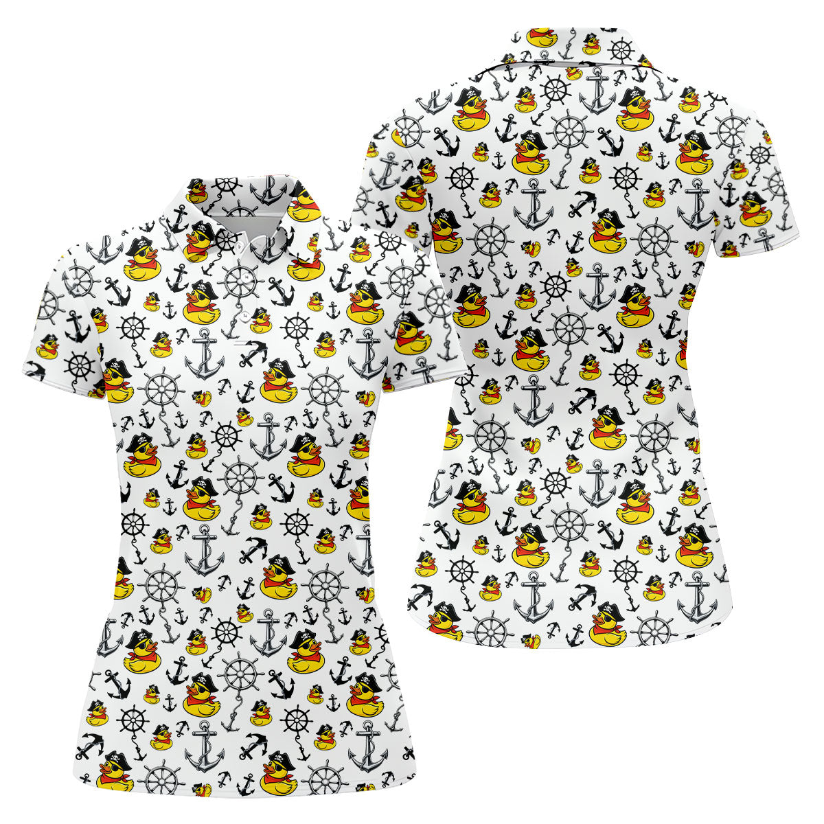 Pirate Rubber Ducks Funny Golf Shirt, Cute Golf Outfit, Ladies Golf Shirts, Golf Shirt For Women