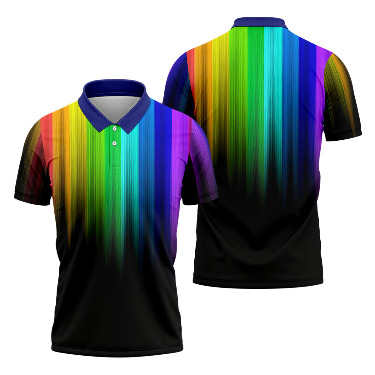 Rainbow Gradient LGBT Support Golf Tops For Men, Gay Pride Month Celebrate Golf Shirts For Men
