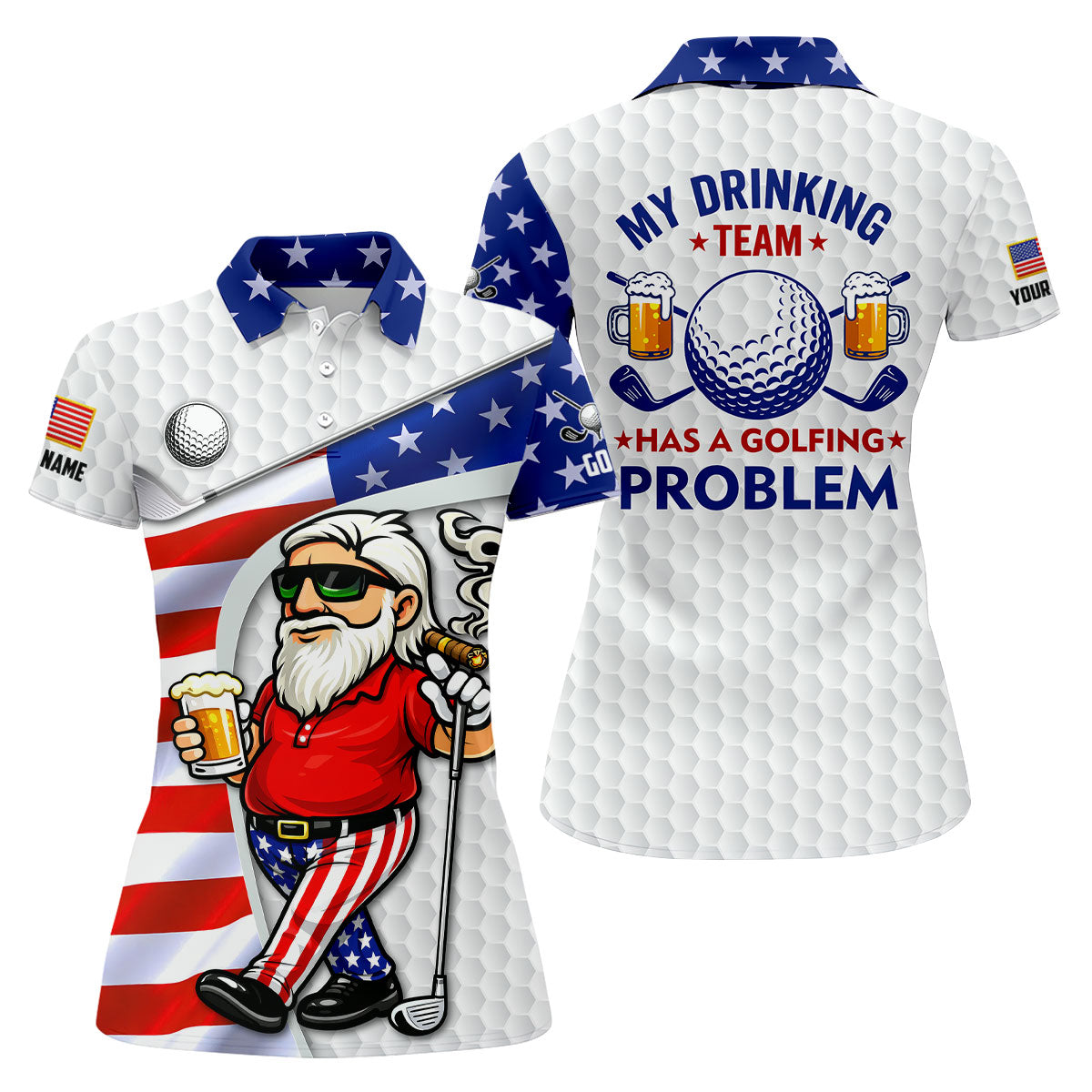 My Drinking Team Has A Golfing Problem Funny 4th Of July Golf Shirt, 250 Years Golf Shirt For Women