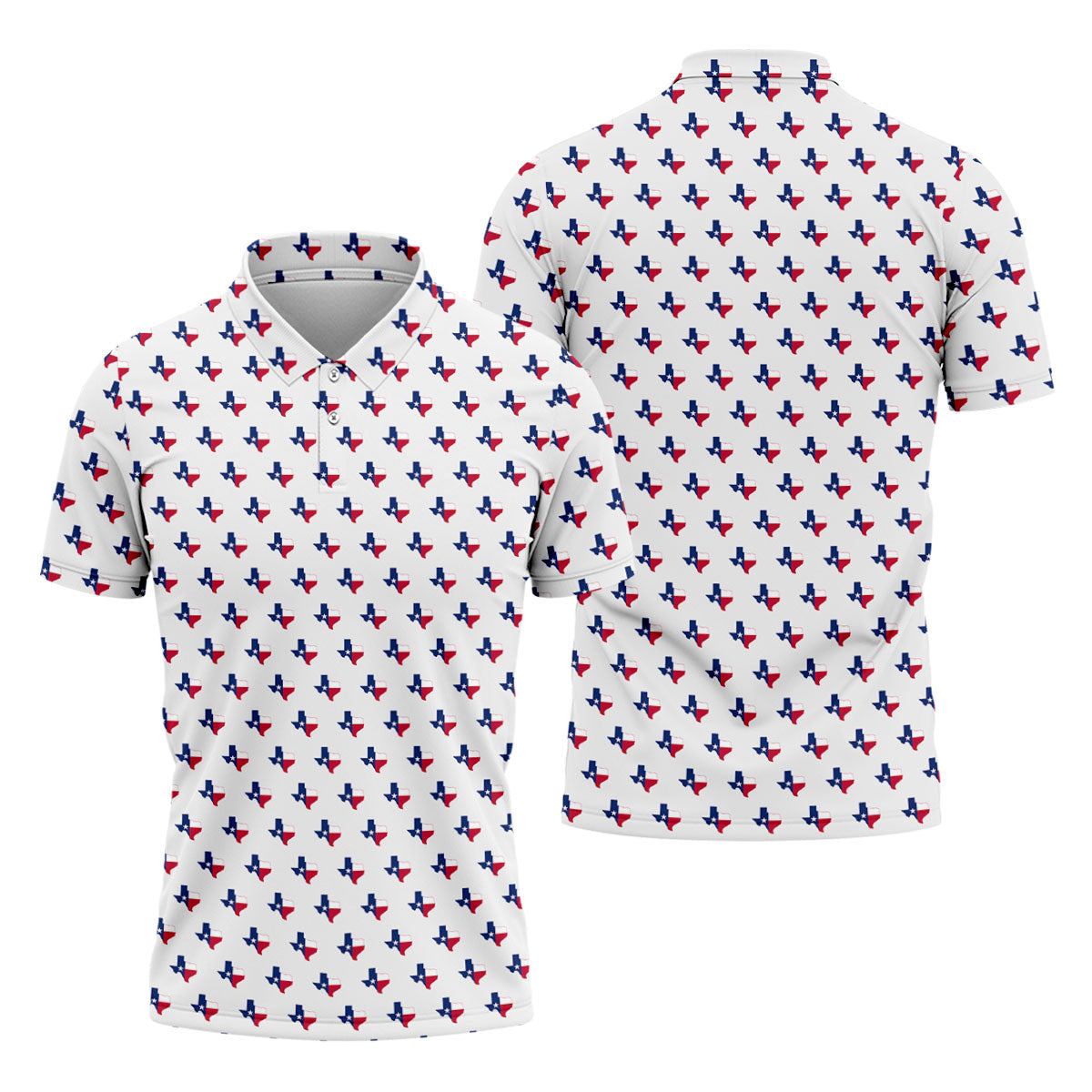 Texas Flag State Pattern Golf Polo Shirt, Men's Golf Shirt, Hawaiian Golf Shirt