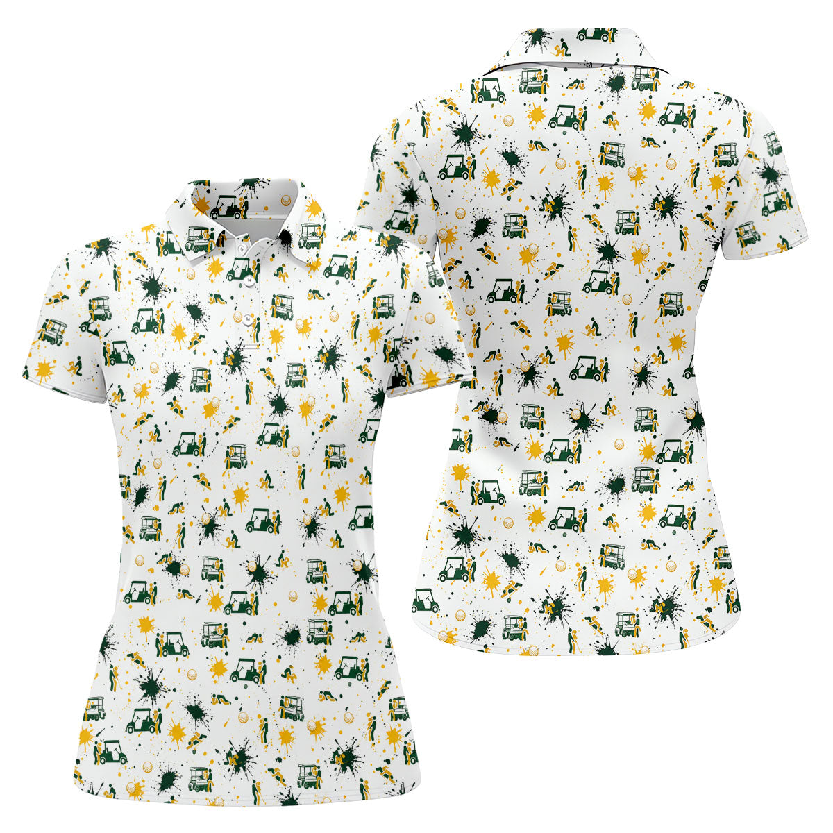 Funny Golf Cart Adult Humor Pattern Polo Shirt, Golf Shirts For Women, Women's Golf Apparel