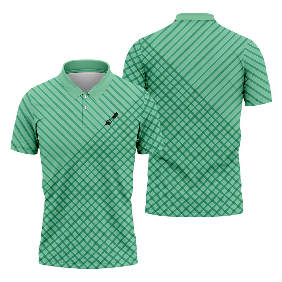 Turf Dad Lawn Mower Logo Cross Pattern Father's Day Golf Shirt, Dad Golf Shirt, Golf Gift For Dad