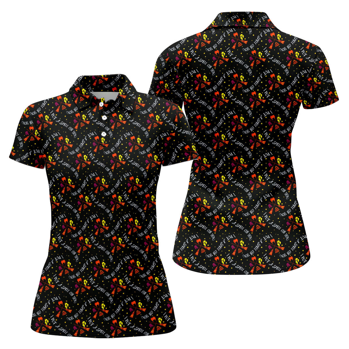 I Put A Spell On You Horror Character Polo Shirt, Halloween Shirt, Women's Golf Apparel