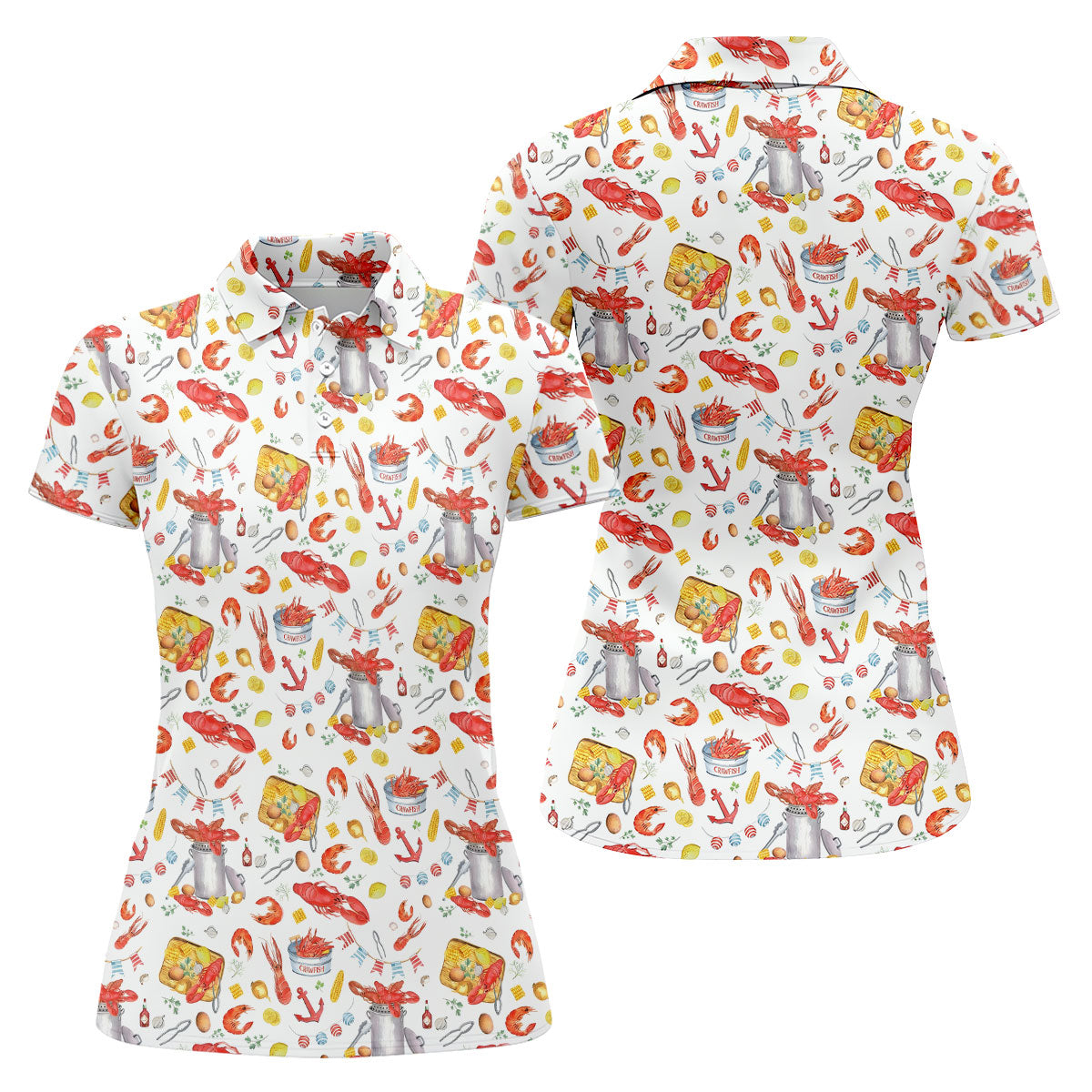 Beach Party Santa Christmas Golf Shirt, Women's Golf Tops, Printed Golf Shirt, Golf Polo For Women (Copy)