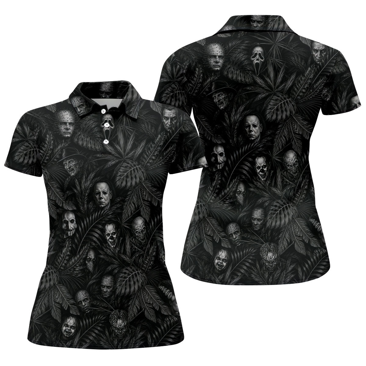 Horror Character Halloween Golf Shirt, Golf Shirts For Women, Women's Golf Apparel