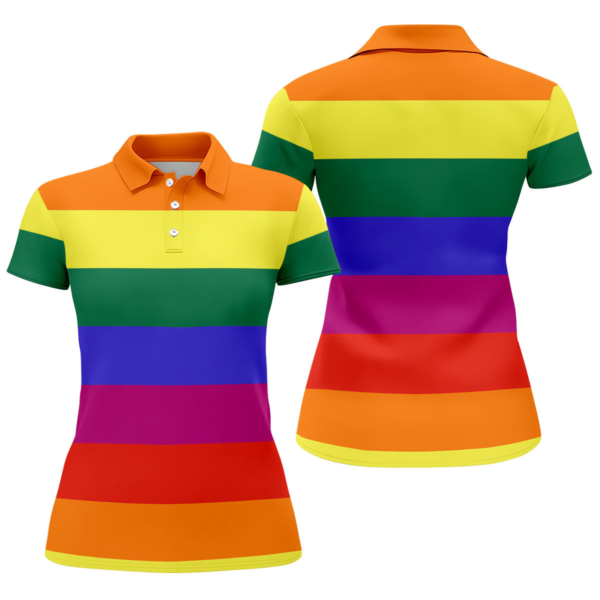LGBT Rainbow Pride Month Celebrate Ladies Golf Tops, Pride Colors Golf Shirt For Women