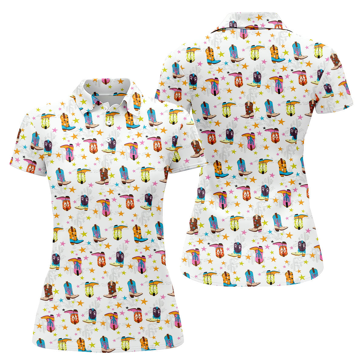 Colorful Cowboy Boots Western Hawaiian Shirt, Shirt For Women, Tropical Button Up Shirt