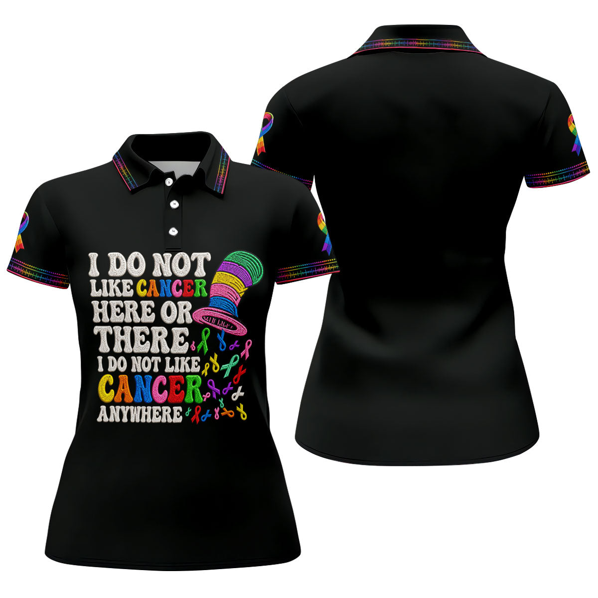 I Do Not Like Cancer Anywhere Awareness Polo Shirt, Women's Sleeveless Golf Shirt, Ladies Golf Top