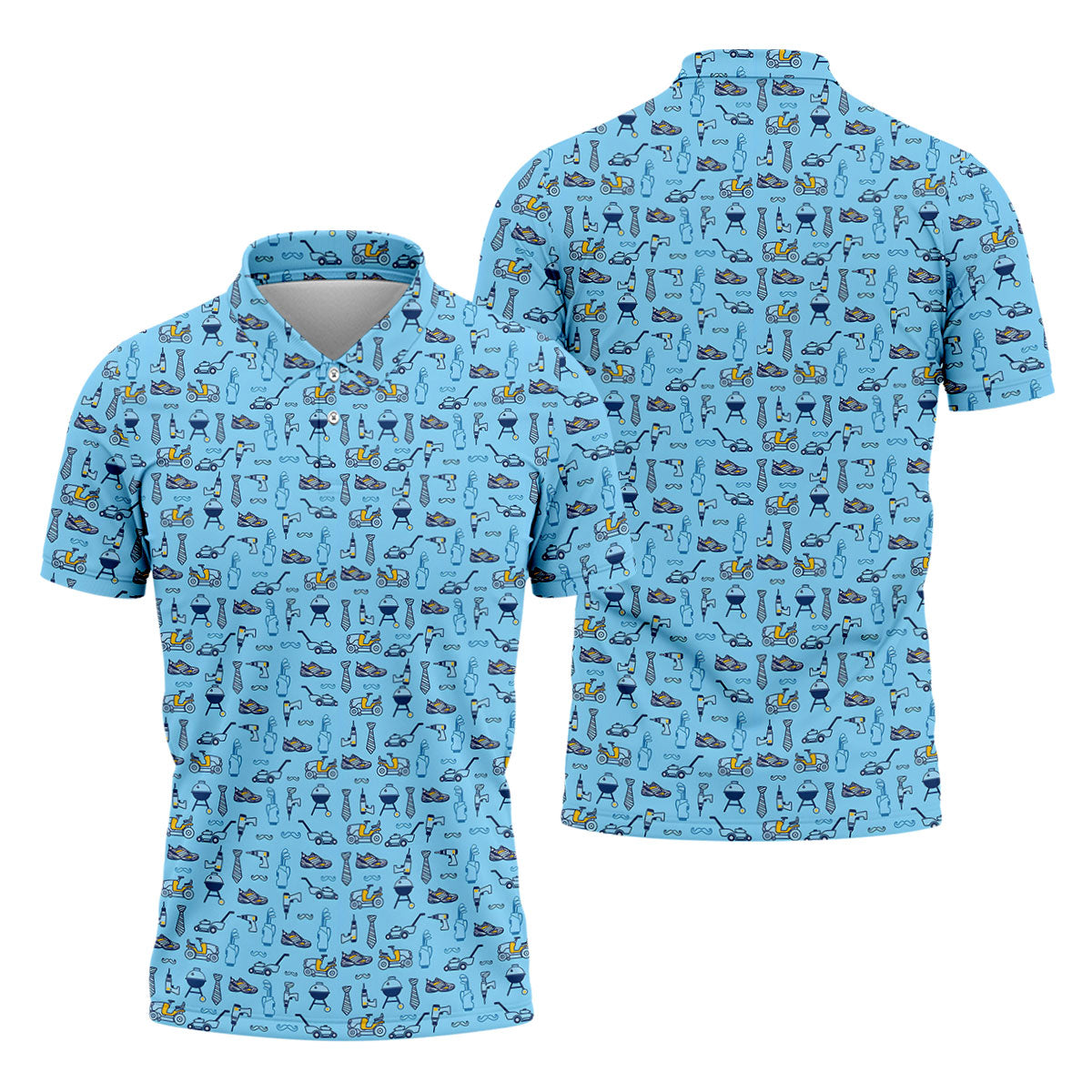 Dad Life Doodle Pattern Funny Golf Shirts, Father's Day Golf Shirt, Golf Gift For Dad