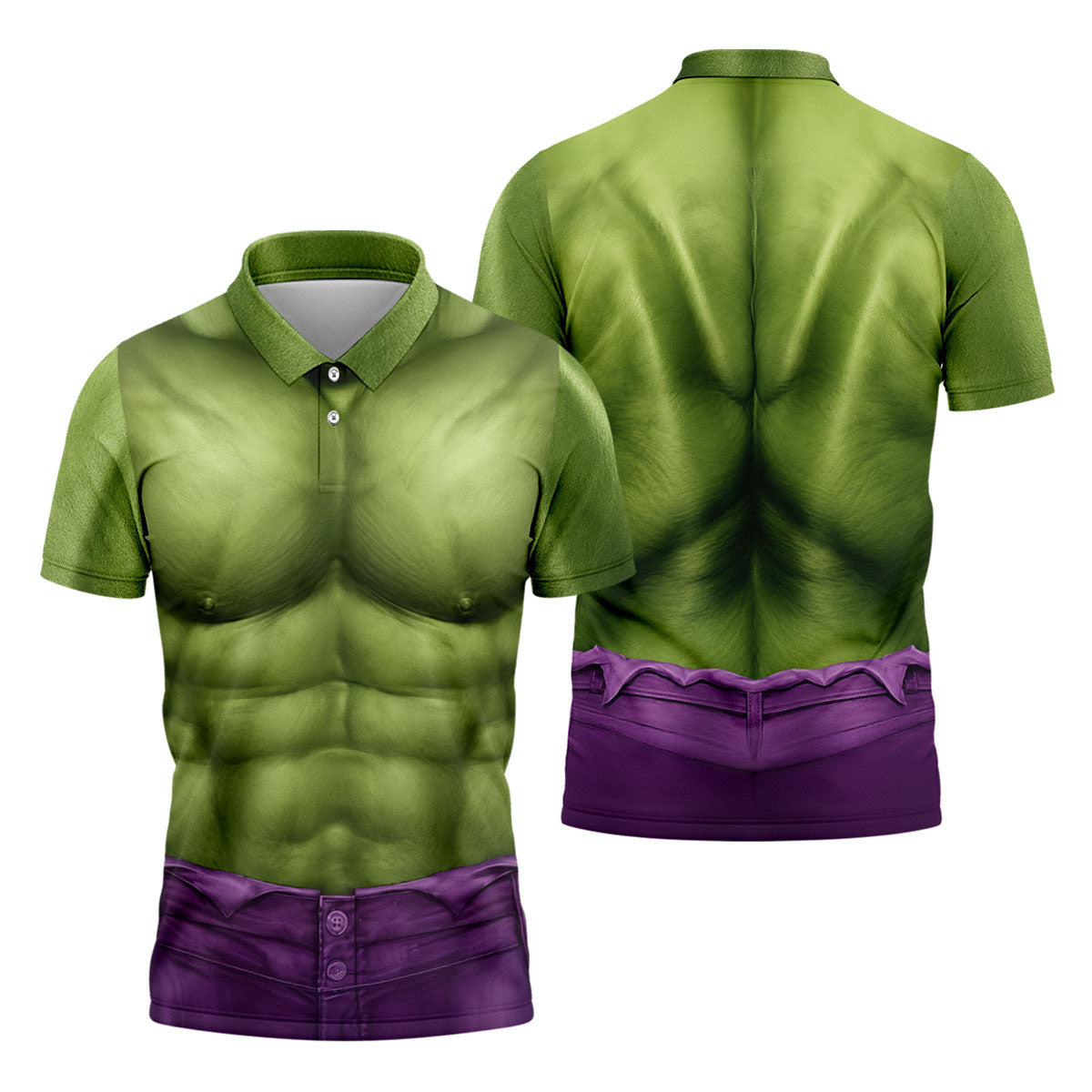 Halloween Green Muscle Illusion Golf Shirt, Men's Golf Shirt, Hawaiian Golf Shirt