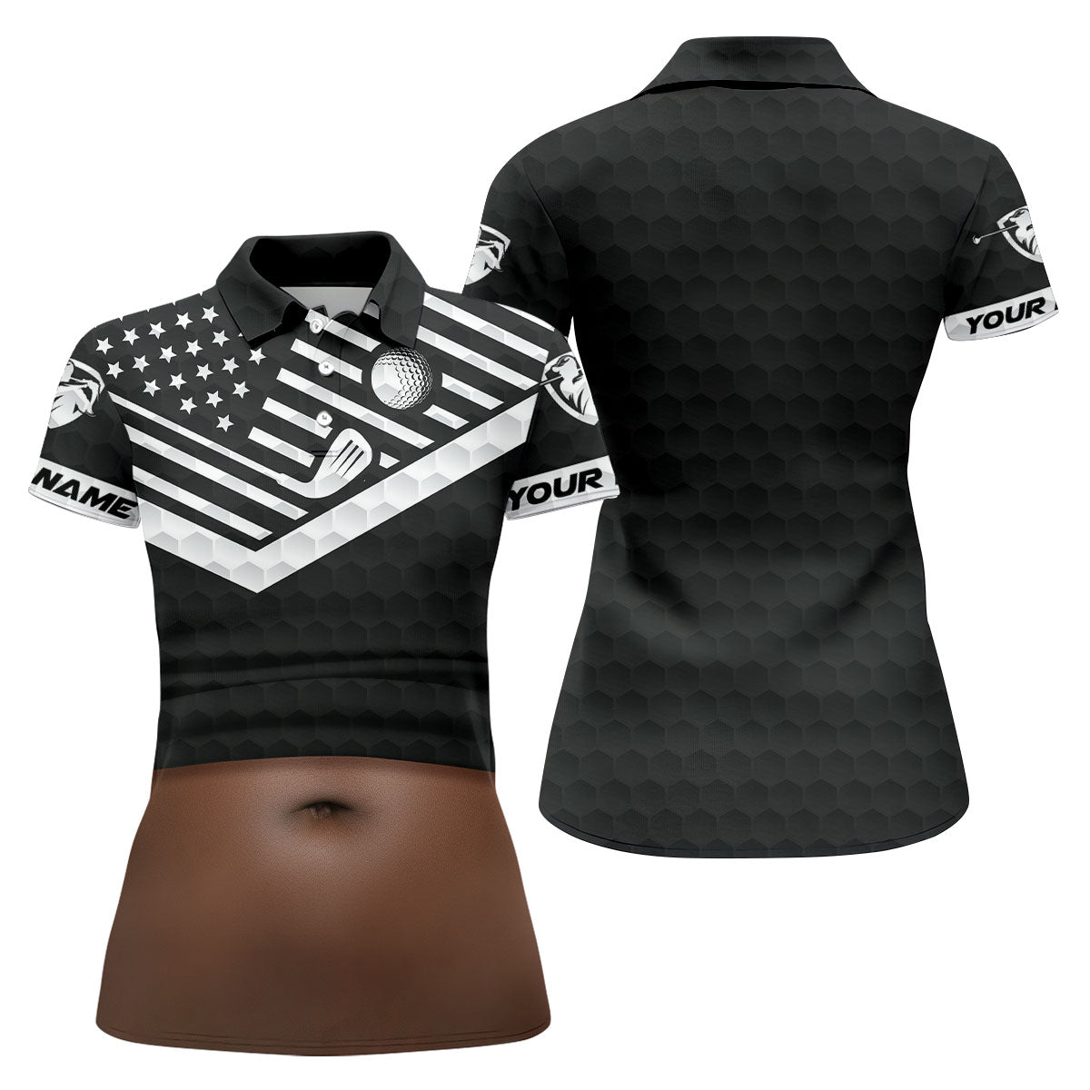 Personalized Dark Skin Beer Belly Golf Polo Shirt, Womens Golf Tops, Ladies Golf Shirt