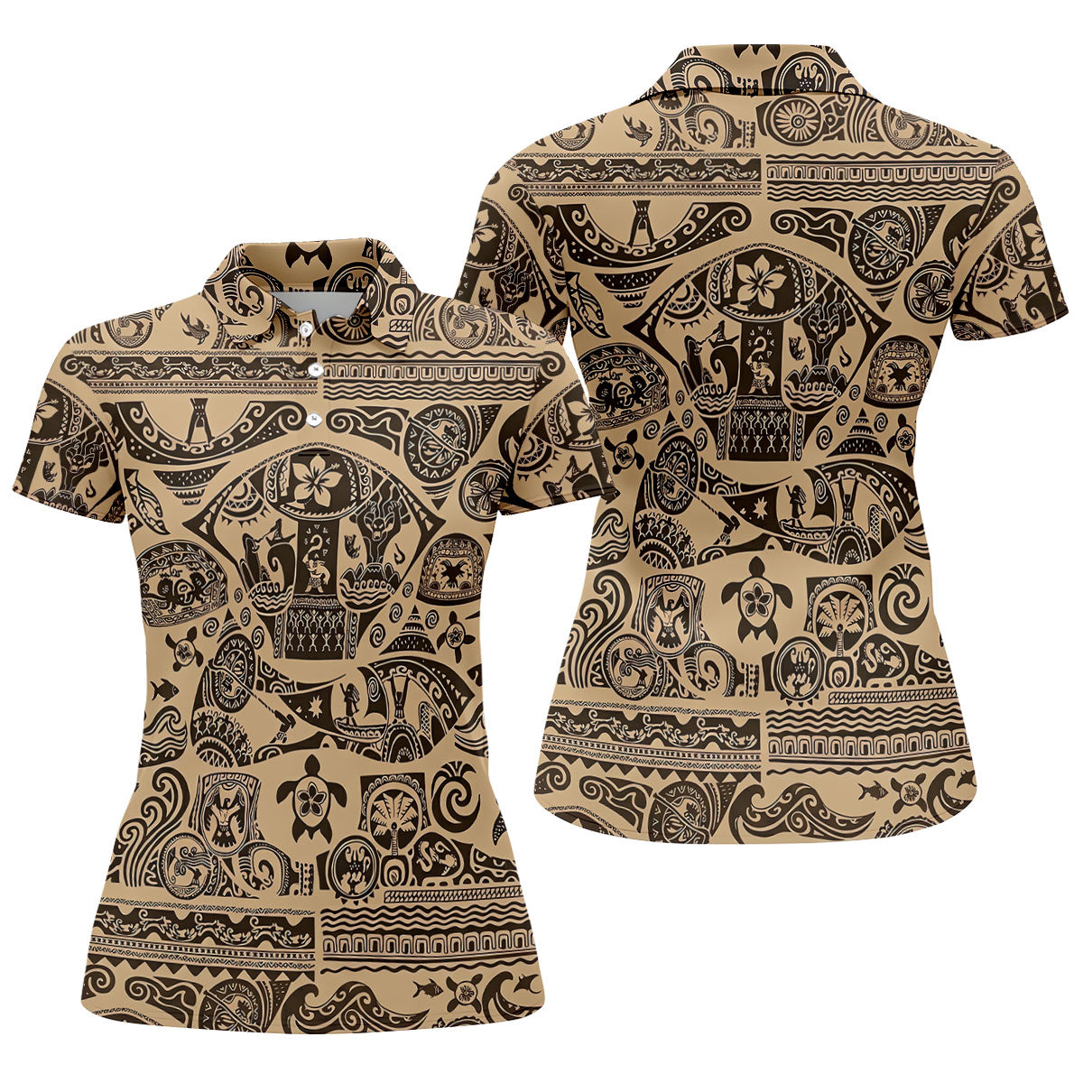 Polynesian Tribal Hawaiian Golf Shirt, Golf Shirts For Women, Women's Golf Apparel