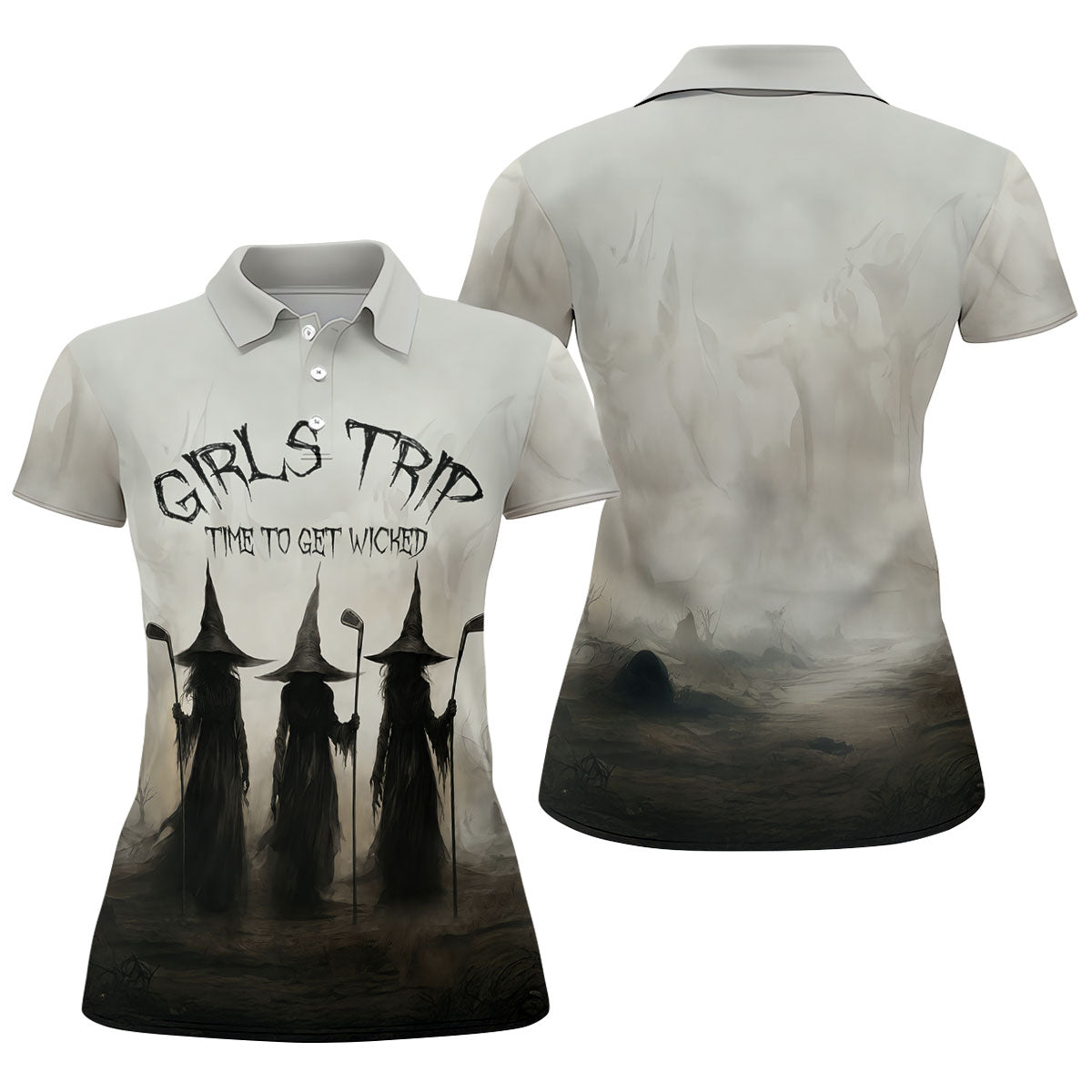 Girls Trip Time To Get Wicked Golf Polo Shirt, Ladies Golf Tops, Golf Shirts For Women