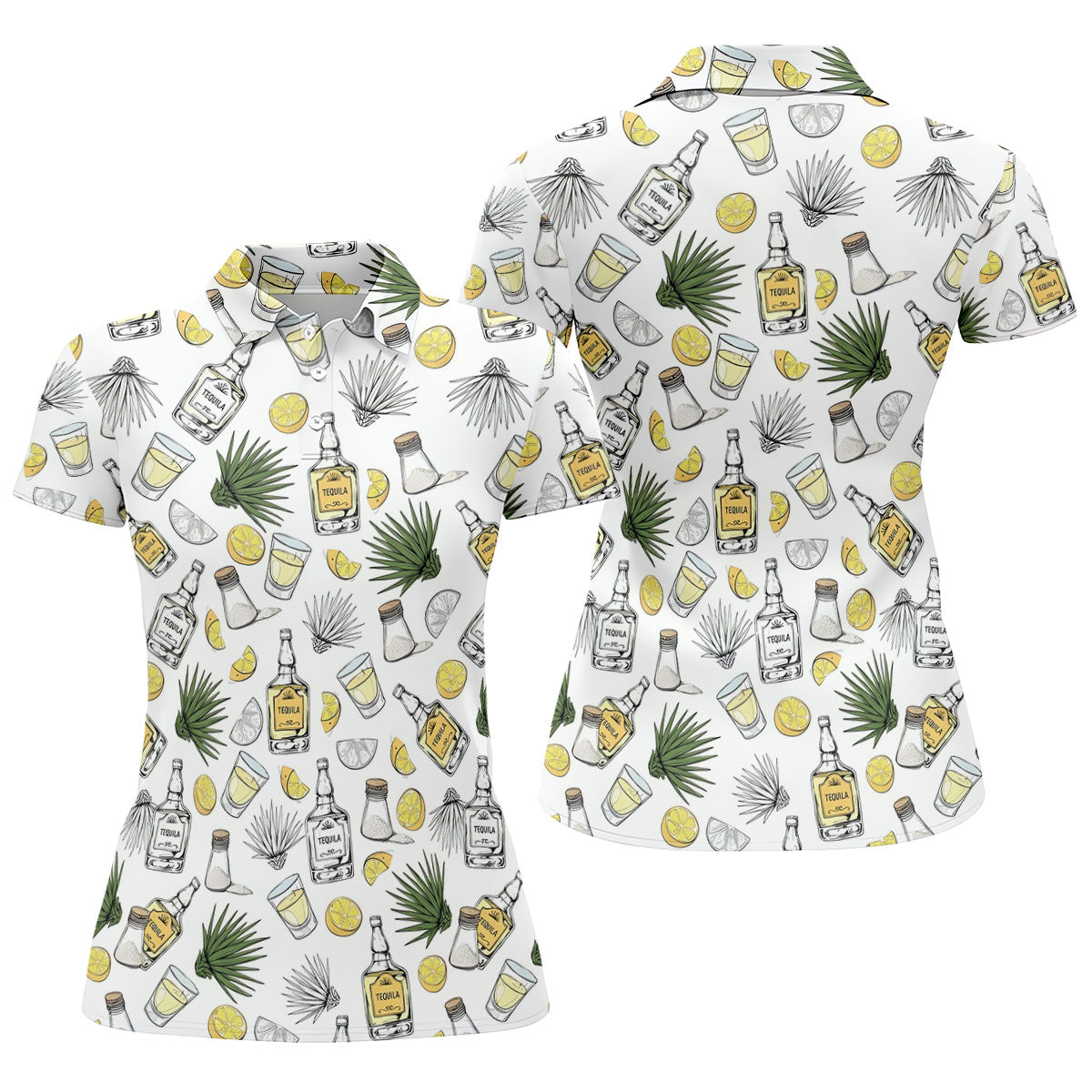 Tequila Lime Fiesta Time Ladies Golf Tops, Cinco De Mayo Celebration Golf Shirt For Women