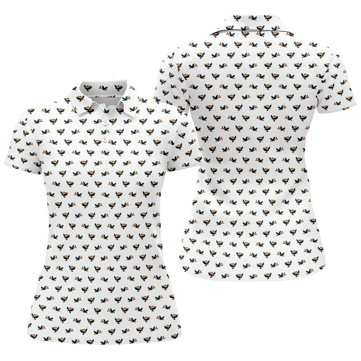 White Funny Toucan Beer Golf Polo Shirt, Golf Shirts For Women, Performance Golf Shirt