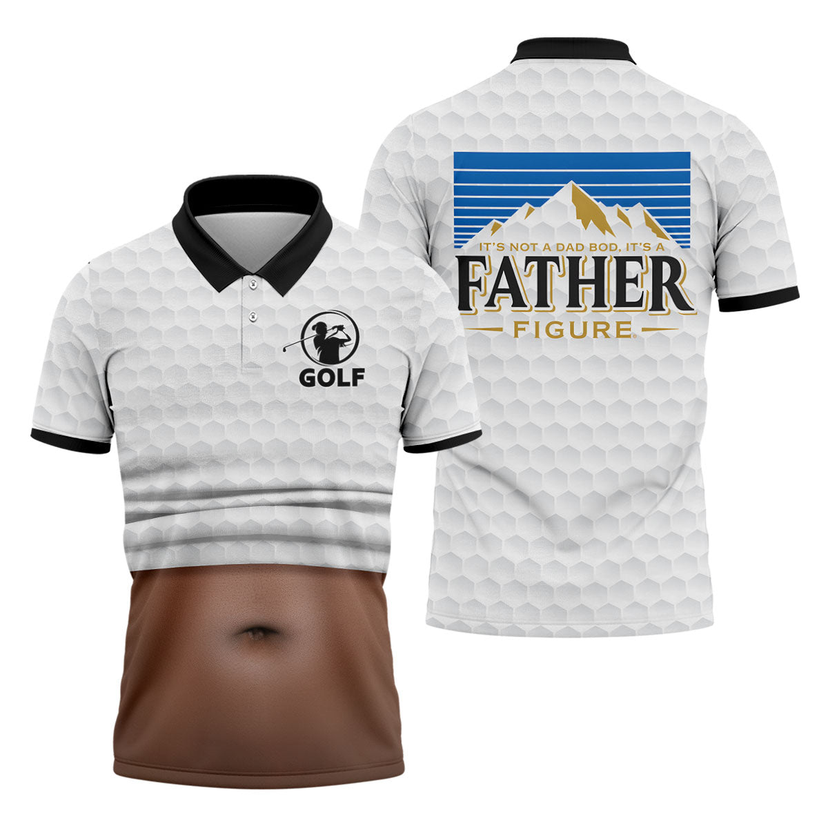 It's Not A Dad Bod It's A Father Figure Men's Funny Golf Shirts, Father's Day Golf Gift
