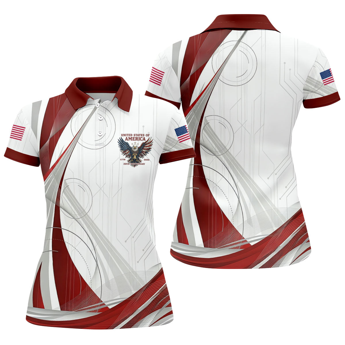 Vintage America 250 Eagle Golf Polo Shirt, Golf Shirts For Women, Women’s Golf Polo