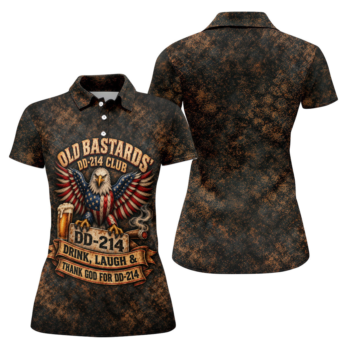 Old Bastards DD-214 Club Eagle Golf Polo Shirt, Womens Golf Polo, Veterans Day Shirt