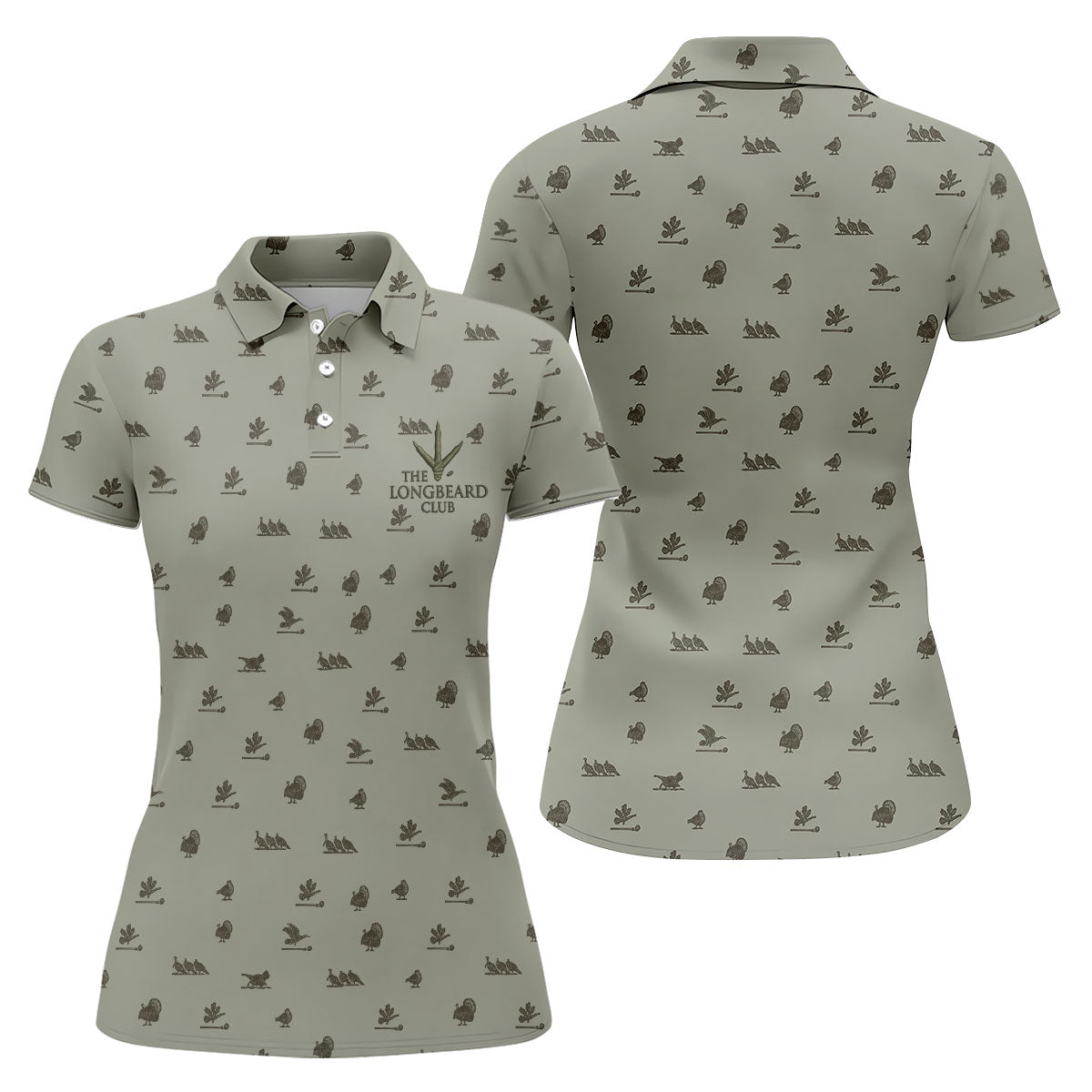 The Longbeard Club Turkey Hunting Fun Women's Golf Shirts, Ladies Golf Tops