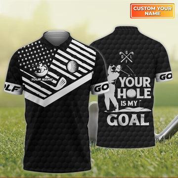 Your Hole Is My Goal Golf Men's Golf Polo Shirt, Golfing Apparel, Mens Golf Gift, Funny Golf Shirt