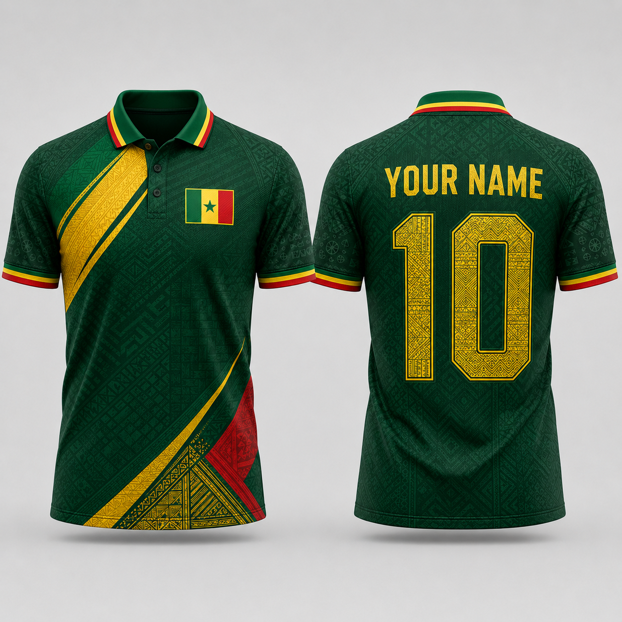 Senegal Football V-Neck For Men Football Lover, Senegal National Team Jersey, Soccer Fan Gift