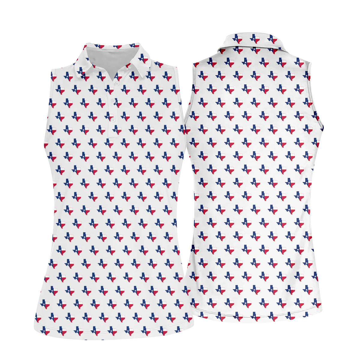 Texas Flag State Pattern Golf Polo Shirt, Women's Golf Tops, Ladies Golf Shirts