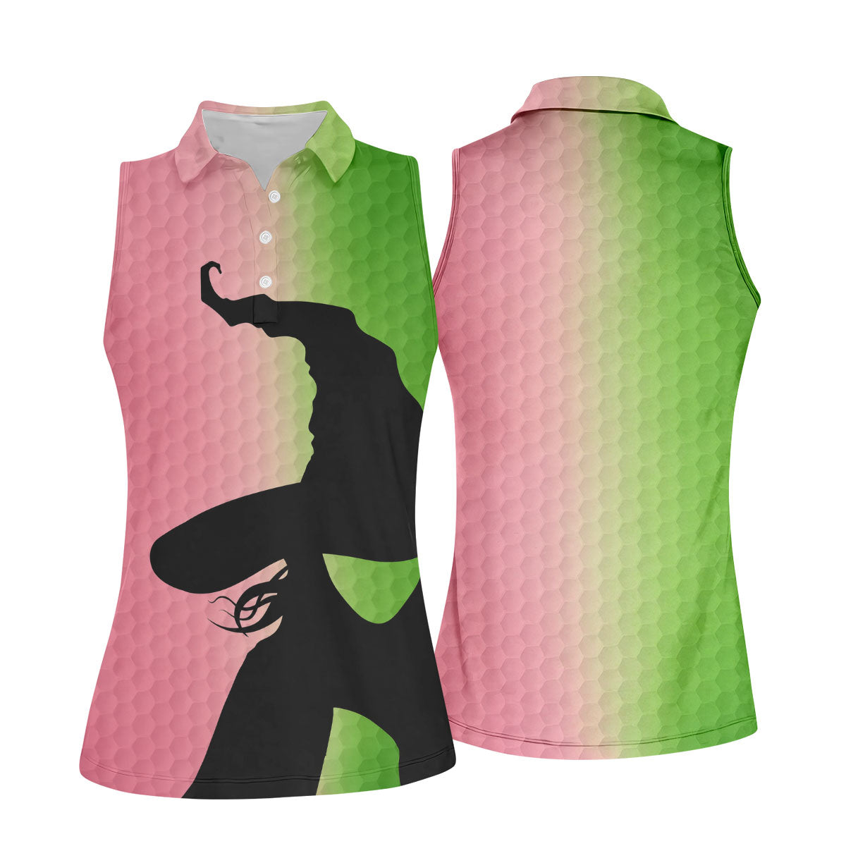 Halloween Witch Hat Golf Polo Shirt, Ladies Golf Shirt, Golf Tops For Women