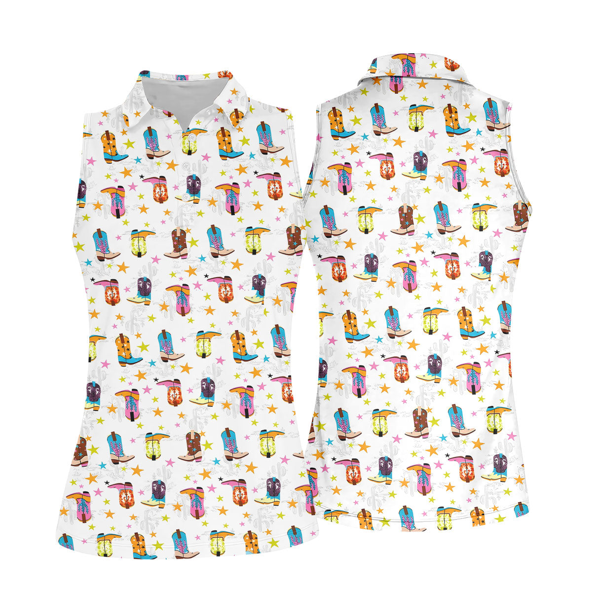 Colorful Cowboy Boots Western Hawaiian Shirt, Shirt For Women, Tropical Button Up Shirt