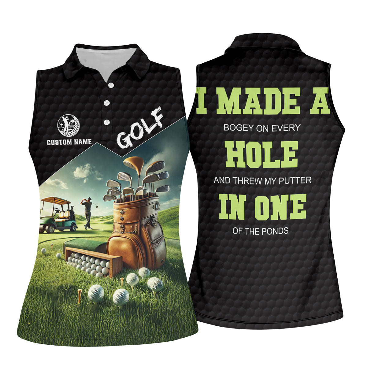Custom Name Golf Course Club Bag Polo Shirt, Women’s Golf Polo, Golf Shirts For Women