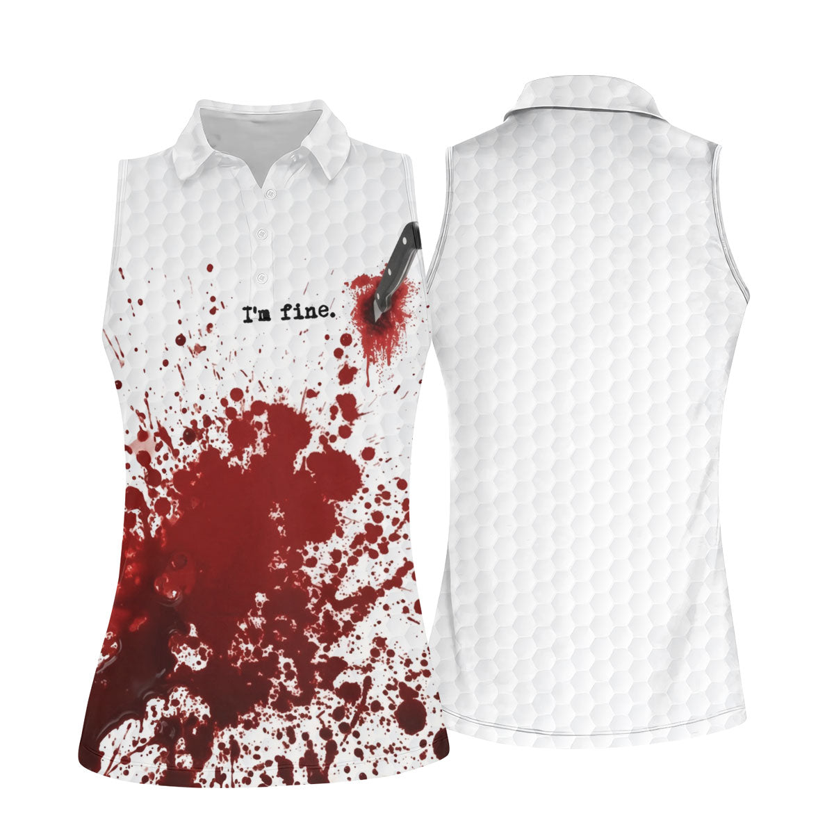 I'm Fine. Horror Golf Polo Shirt, Golf Shirts For Women, Women's Golf Apparel