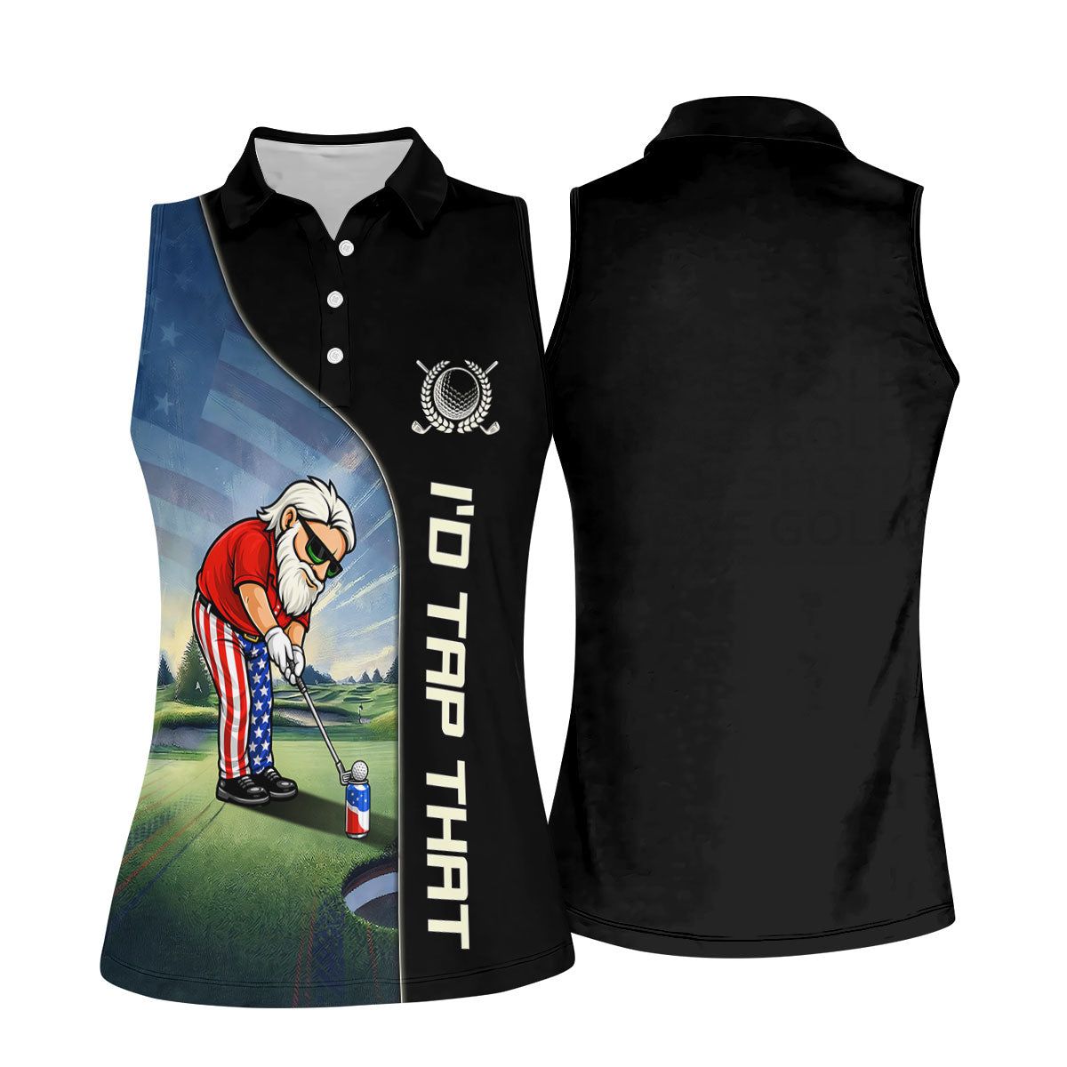 I'd Tap That Patriotic Man Golf And Beer 4th Of July Golf Shirt, 250th Anniversary Golf Shirt For Women