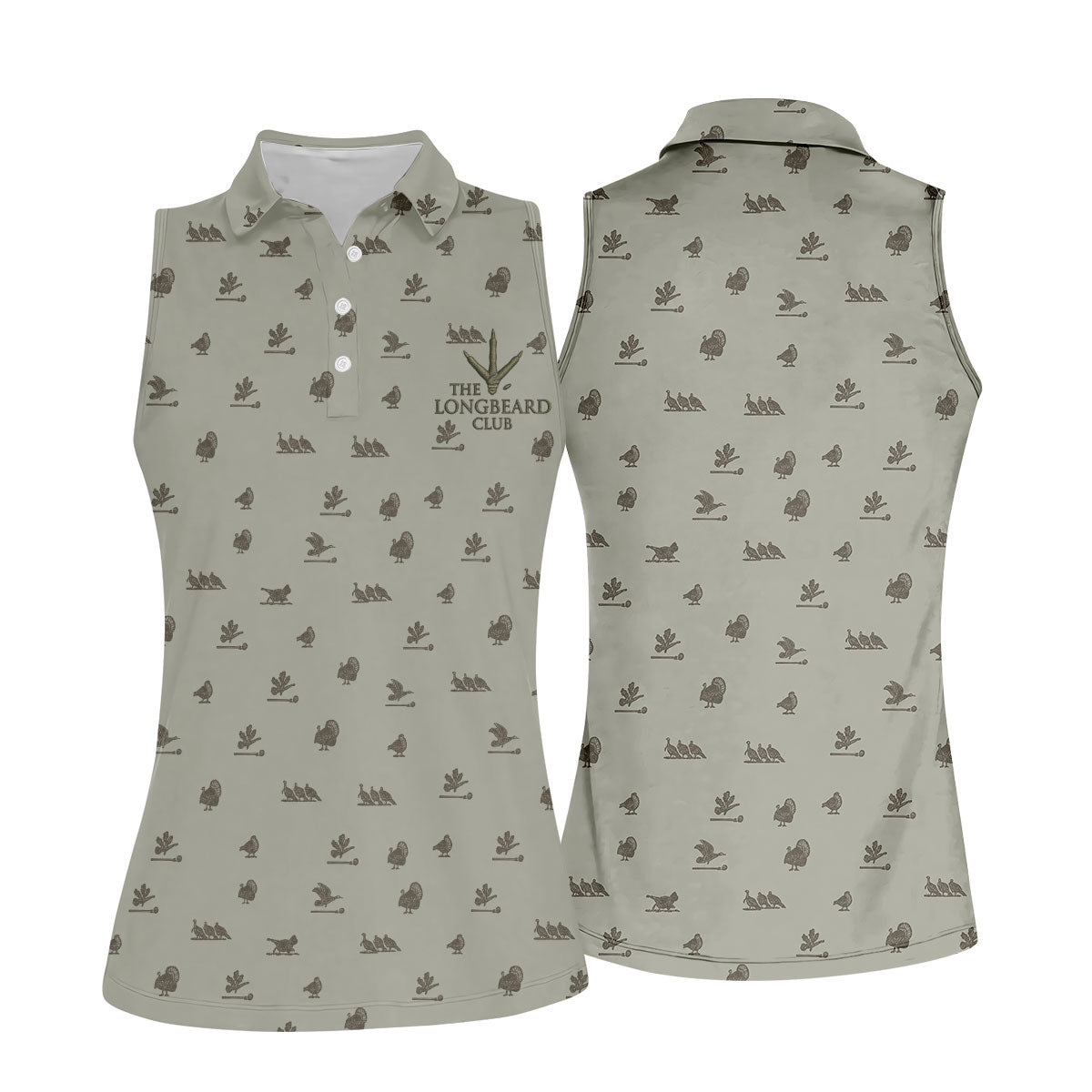 The Longbeard Club Turkey Hunting Fun Women's Golf Shirts, Ladies Golf Tops