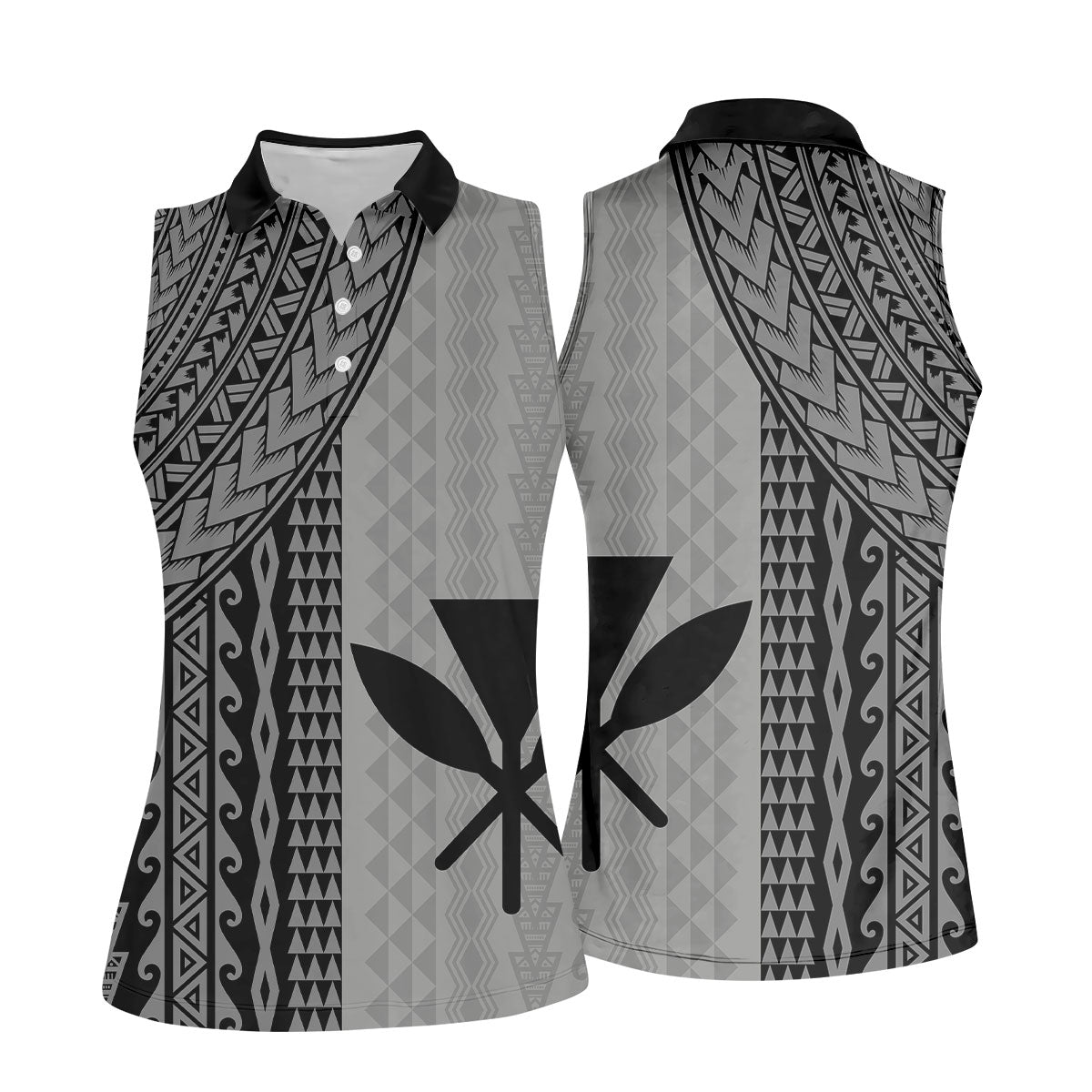 Polynesian Tribal Pattern Vintage Golf Shirt, Hawaiian Golf Shirt, Golf Shirt For Women