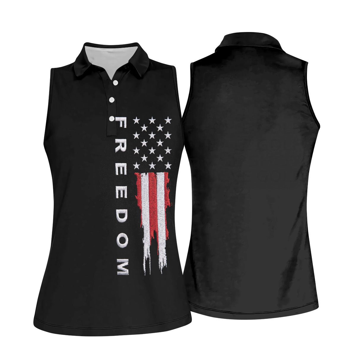 Stars And Stripes Flag 250th Anniversary Golf Shirt, Patriotic 4th Of July Golf Shirt For Women