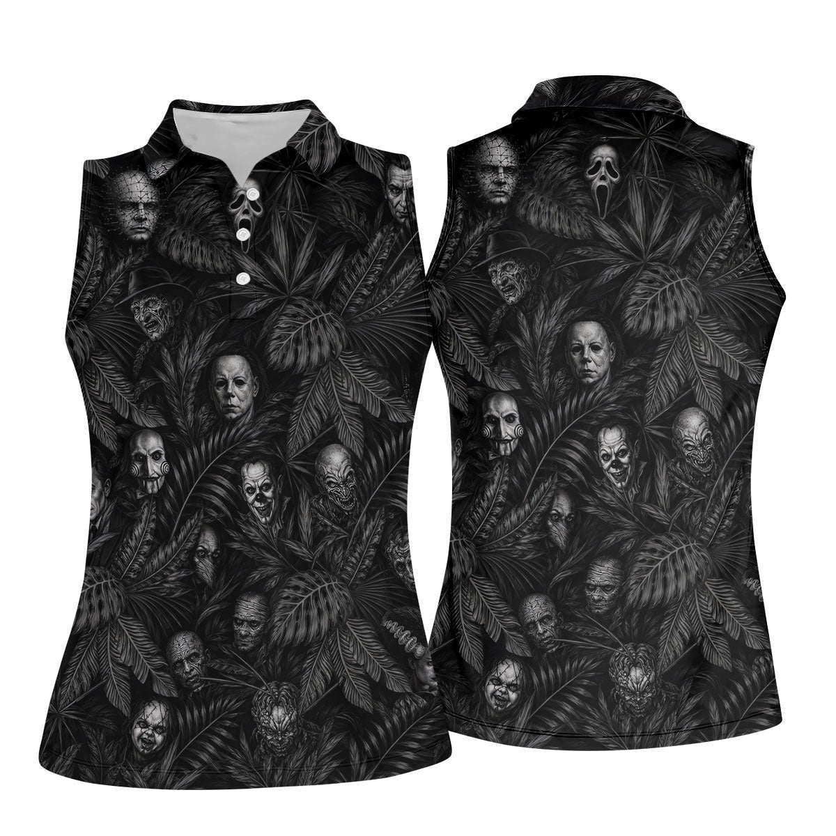 Horror Character Halloween Golf Shirt, Golf Shirts For Women, Women's Golf Apparel