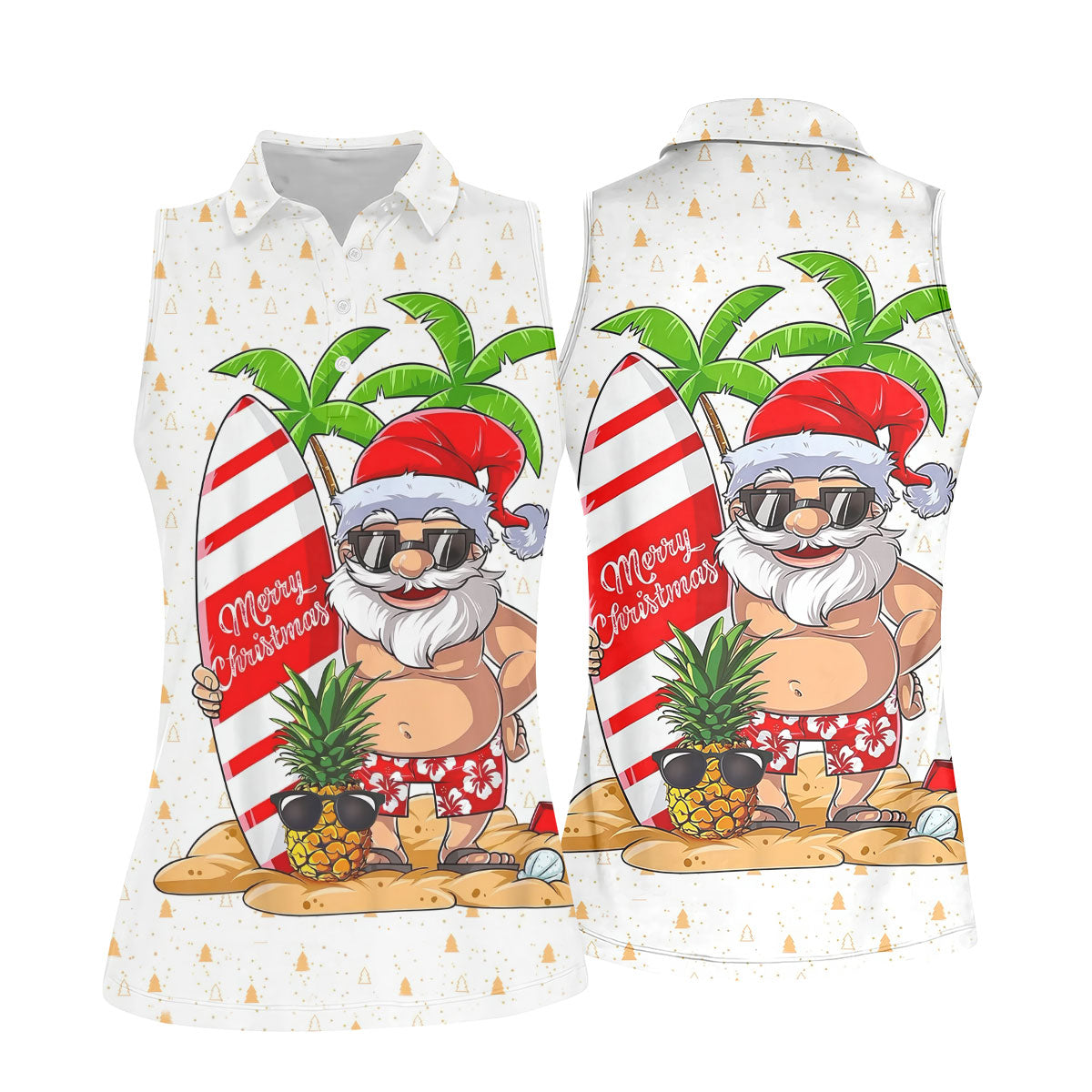 Women's Vacation Mode Santa Golf Shirt, Christmas Golf Shirt, Women’s Golf Apparel