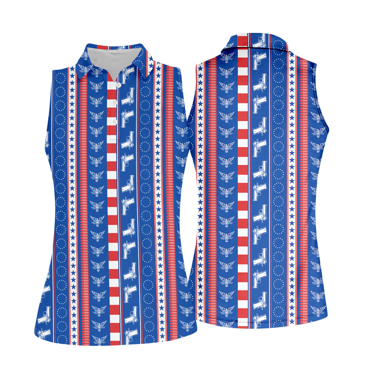 Red White Blue Army Theme Patriotic 4th Of July Golf Shirt, 250 Years Golf Shirt For Women