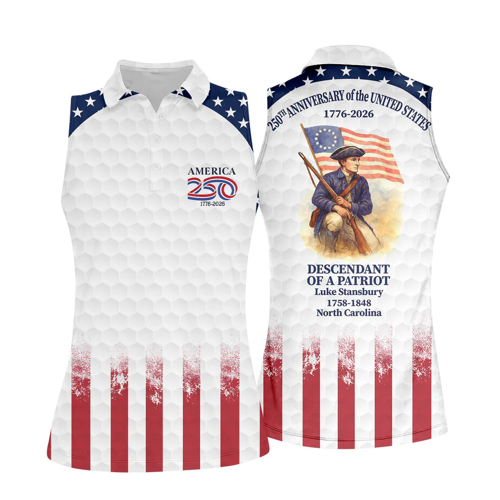 250 Years Of America Tropical Vibe Vintage Golf Polo Shirt, Patriotic 4th Of July Golf Shirt For Women (Copy)