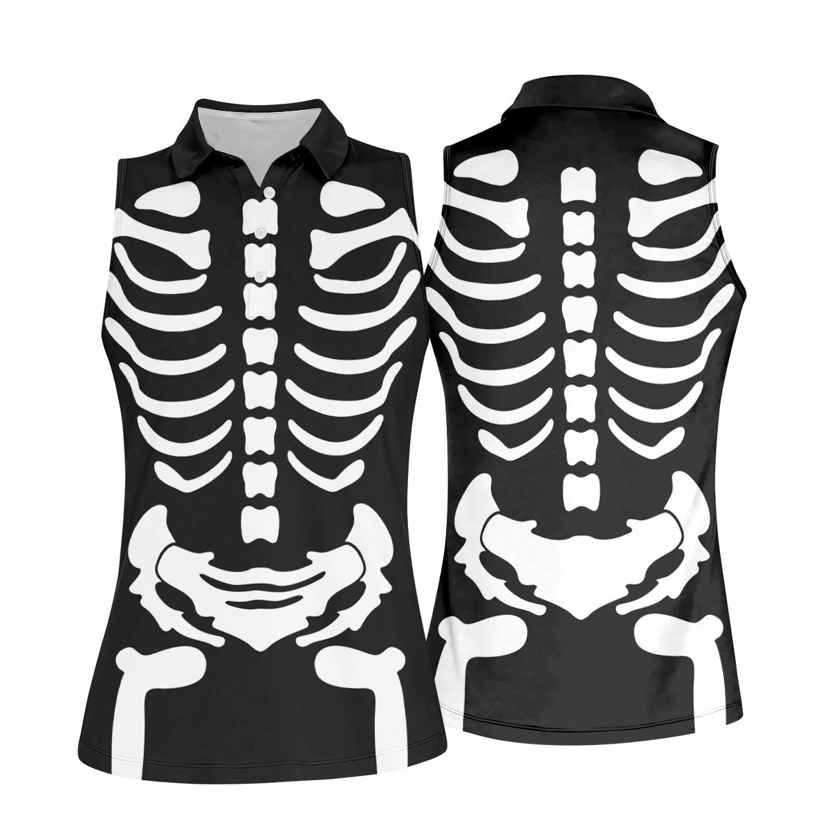 Halloween Skeleton Costume Golf Shirt, Women's Golf Polo, Hawaiian Golf Shirt