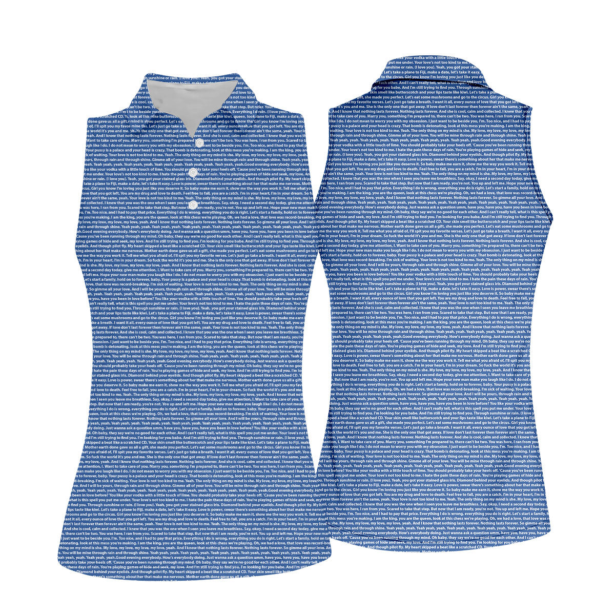 Blue Text Pattern Golf Polo Shirt, Ladies Golf Shirts, Golf Tops For Women