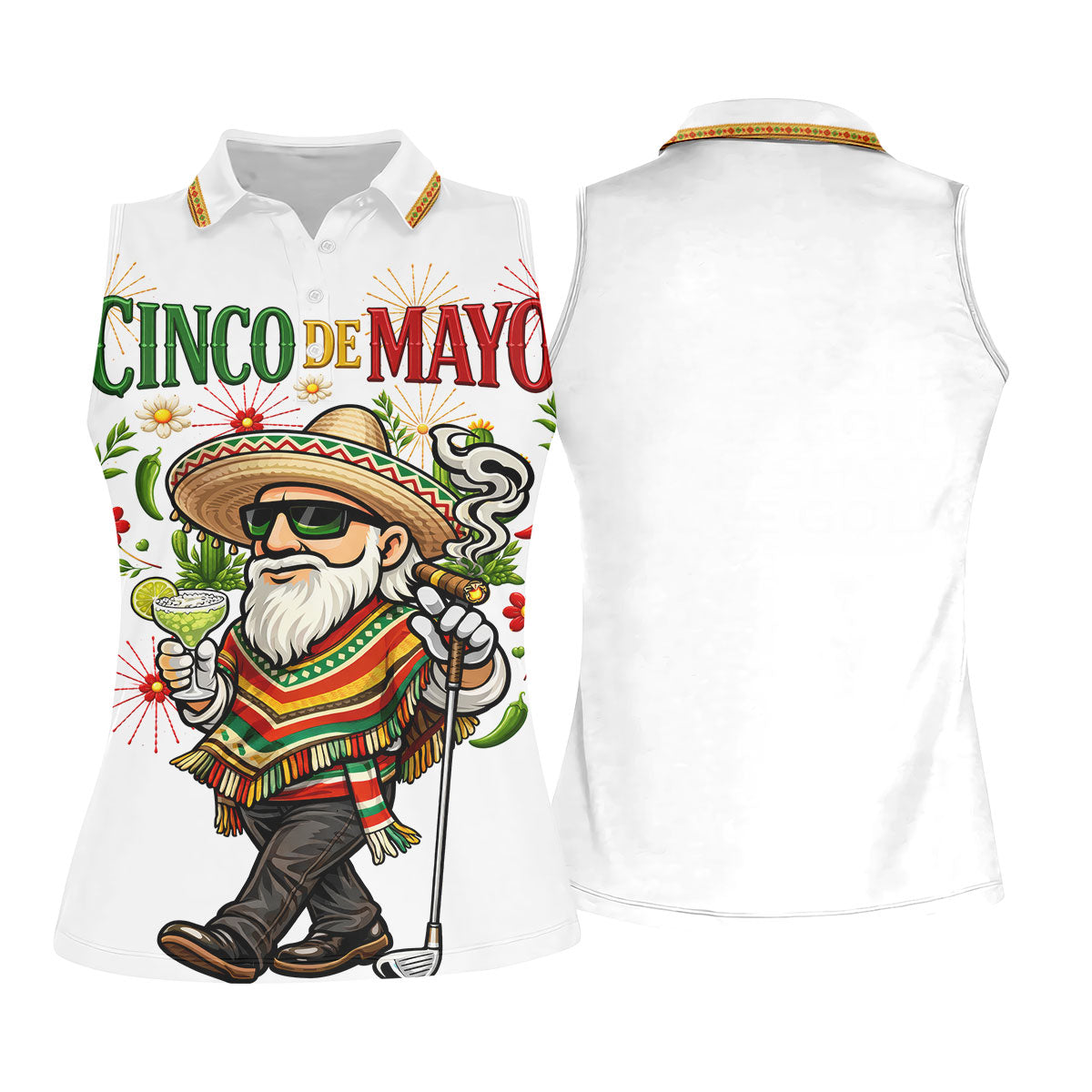Margarita Man Cinco De Mayo Celebration White Golf Shirt, Fiesta Theme Golf Shirt For Women