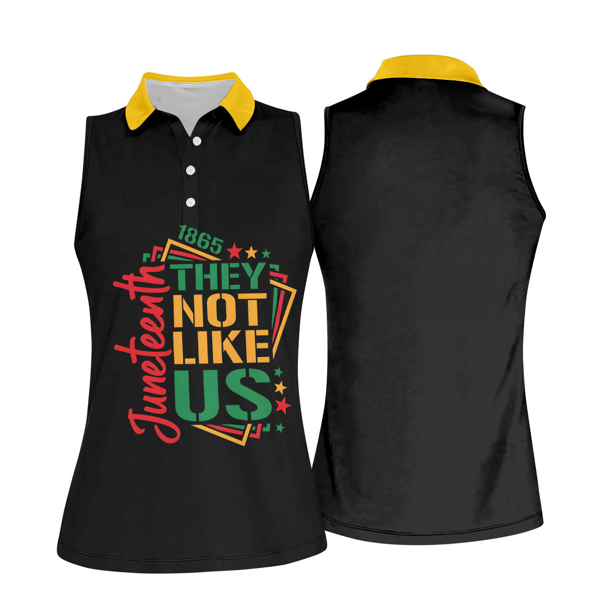 Juneteenth They Not Like Us 1865 Heritage Golf Polo Shirt, Golf Shirts For Women, Women's Golf Apparel
