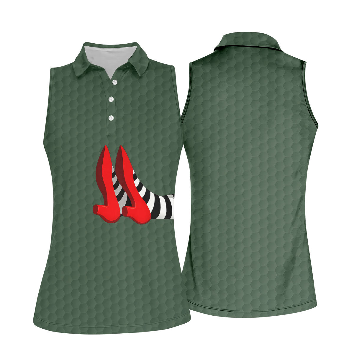Halloween Witch Legs Golf Polo Shirt, Golf Shirts For Women, Women's Golf Apparel