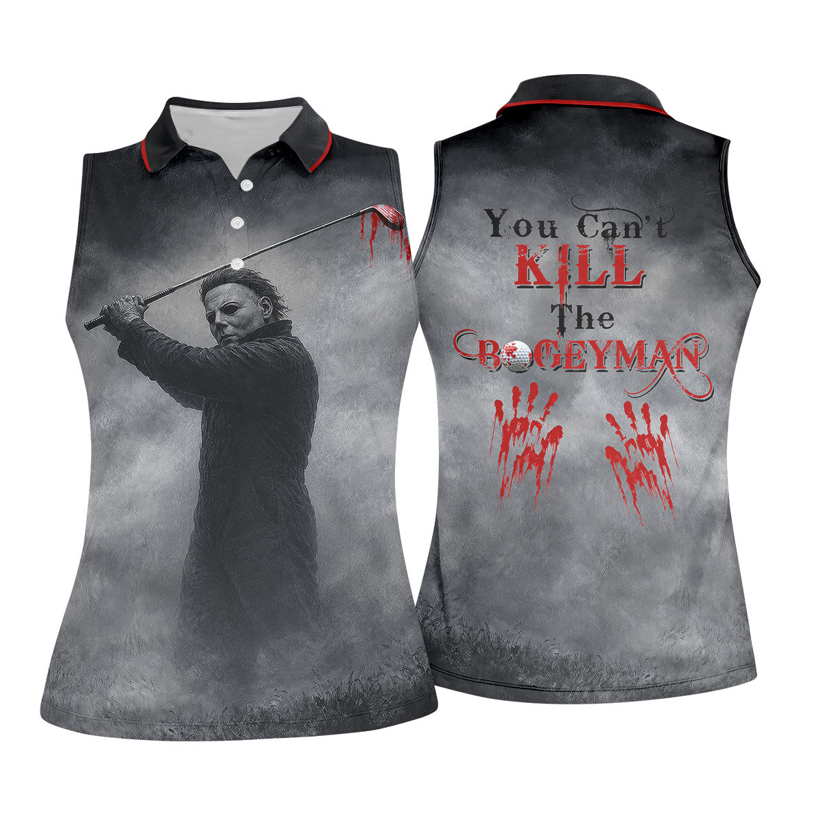 You Cant Kill The Bogeyman Horror Character Golf Polo Shirt, Womens Golf Polo, Ladies Golf Shirts