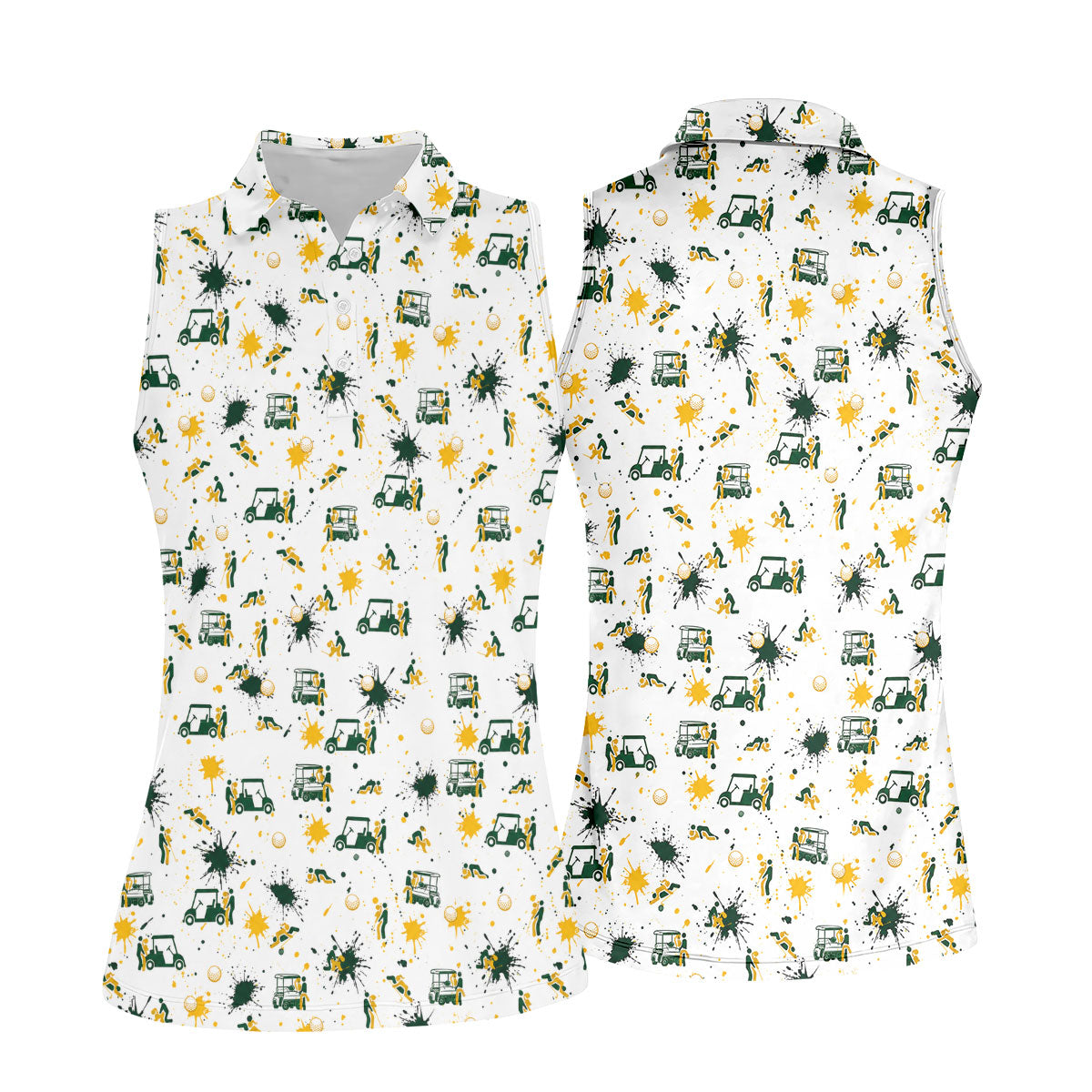 Funny Golf Cart Adult Humor Pattern Polo Shirt, Golf Shirts For Women, Women's Golf Apparel