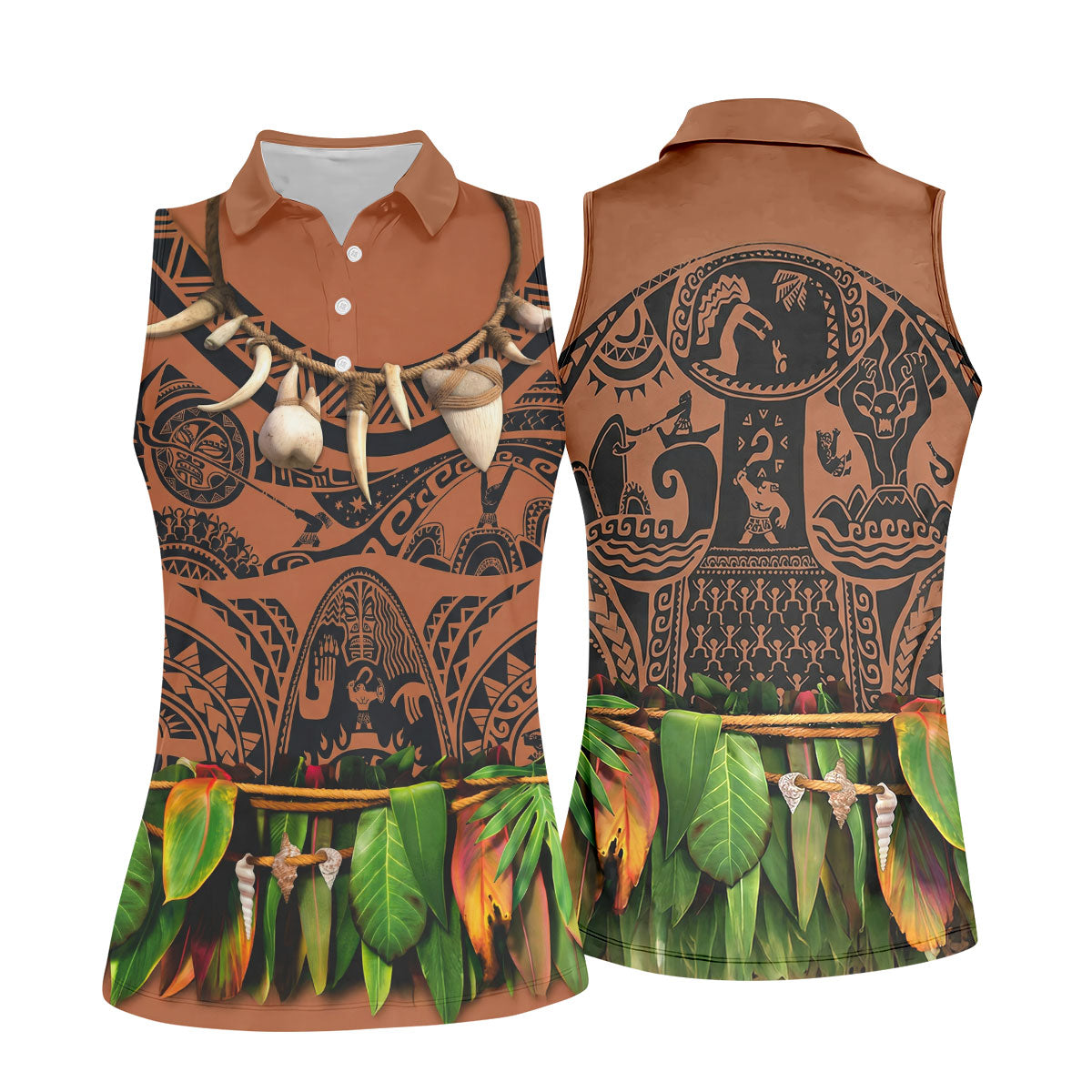 Cartoon Costume Hawaiian Golf Shirt, Fun Women's Golf Shirts, Ladies Golf Polos